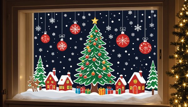 Stickers vitrine de noël : créez une ambiance festive unique